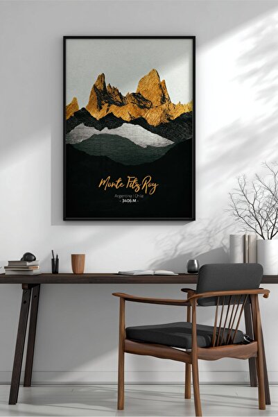 KEYFHOME Monte Fitz Roy Minimalist Mountain Încadrat MDF Tablou Poster Living...