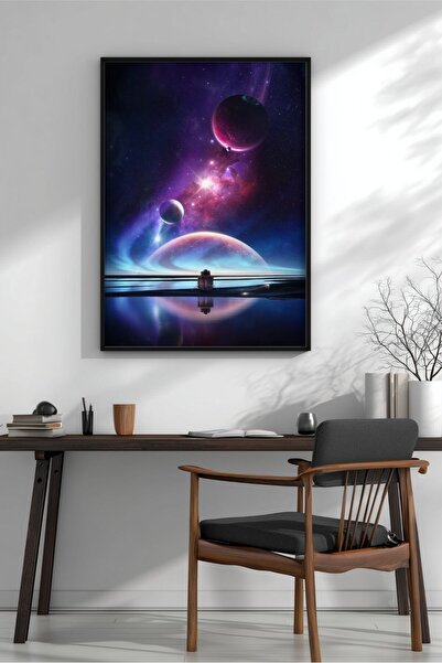 KEYFHOME Celestial Dream Science Fiction Space Încadrat MDF Tablou Poster Liv...