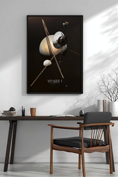 KEYFHOME Voyager 1 - Saturn 1980 Sonda Spațială cu Ramă MDF Tablou Poster Liv...