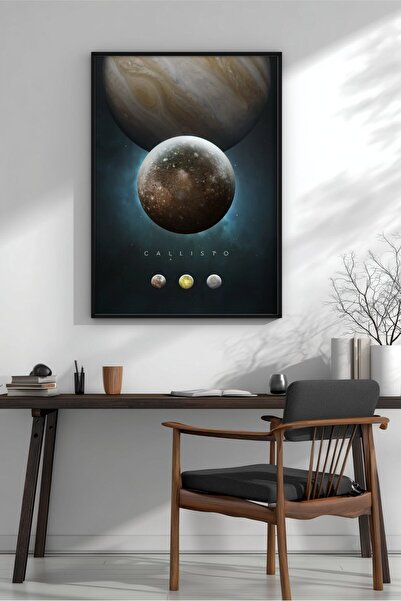 KEYFHOME Portret al sistemului solar Callisto înrămat MDF pictură poster pent...