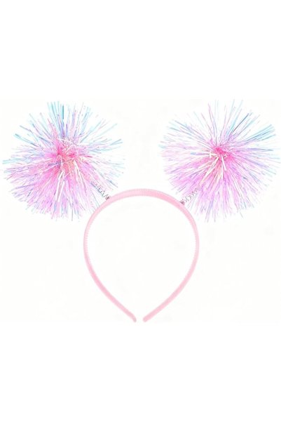 KASTWAVE Sequin Pom Pom Headband for Women and Adults, Comfortable Stretchy P...