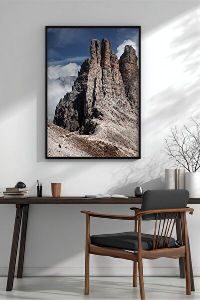 KEYFHOME Dolomite IX Peisaj montan înrămat MDF Tablou Poster Living Decor de ...