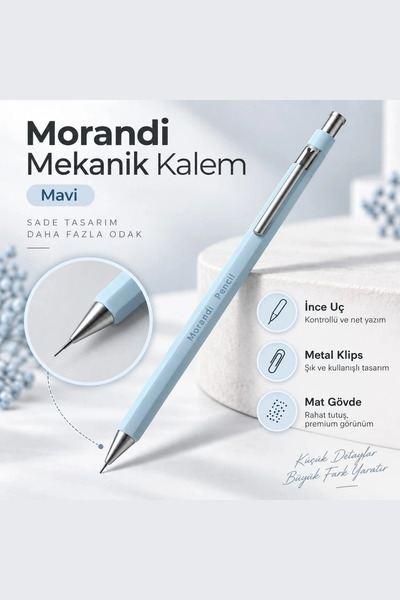 Vox Art 0.7 Uçlu Kalem, Morandi Mekanik Versatil Kalem, Minimalist Tasarım