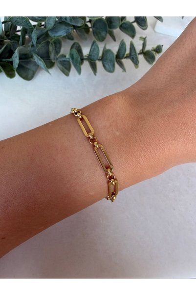 nesdesignn Steel Link Chain Bracelet (Gold)