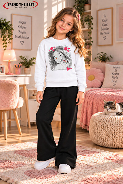TREND THE BEST Trendin En İyisi Winter, Spring, and Autumn Girls' Black Spani...