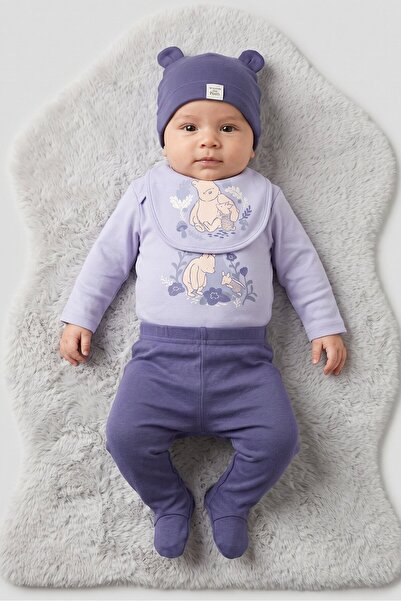 Disney Baby Toddlers Boy 4 Pcs Graphic Print Bodysuit And Pants Set, Purple