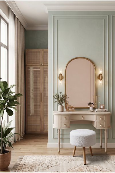 POFİTTO Trend Yuvarlak Balkon Mutfak Salon Ayak Uzatma Pufu Ahşap Ayaklı Özel Tasarım Krem Puf Koltuk