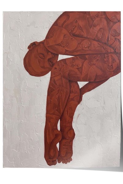 Postifull Poster fără ramă cu o figură umană abstractă roșie, nr. 160426