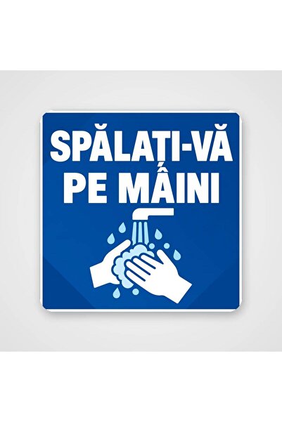 ShopPrint Autocolant Spălați-vă pe mâini, 22,5x22,5 cm, folie autocolantă