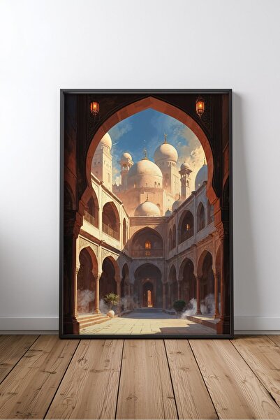 KEYFHOME Mosque and islamic architecture no 5 framed mdf table poster living ...