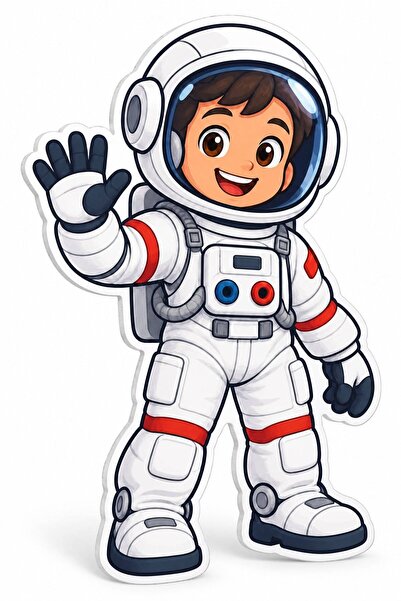 ShopPrint Decor Astronaut curajos din PVC Forex 3 mm, decupat pe contur, 65x1...