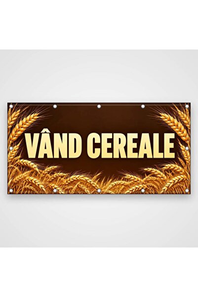 ShopPrint Banner Vând cereale – spice de grâu, 200x100 cm, frontlit cu tiv și...