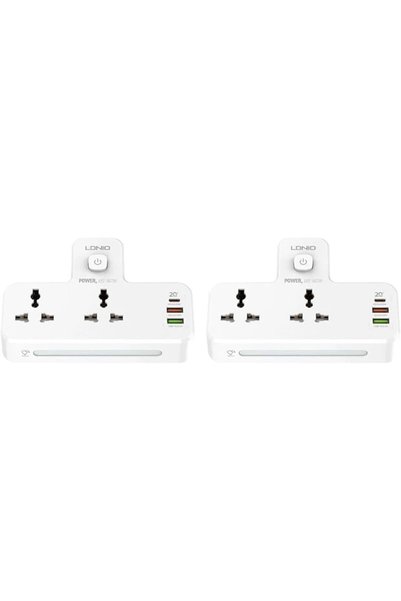 Wavetech Sc2311 Set Of 2 Pieces Of Power Strip With 1 Usb-C, 2 Usb-A And 2 Po...