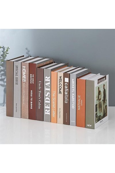 THE WHITE SHOP كتب زخرفية وهمية، كتب كلاسيكية مزيفة من الراتنج، ديكور كتب وهم...