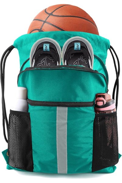 BeeGreen Drawstring Backpack Bag with Shoe Compartment String Cinch Sackpack ...