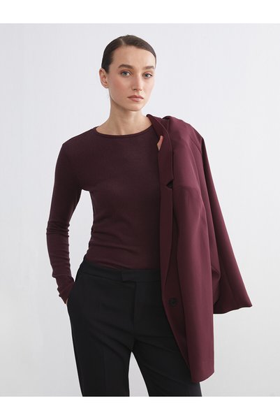 LC Waikiki Nevavm Farkıyla Lcw Everyday Burgundy Combed Cotton Plain Narrow &...