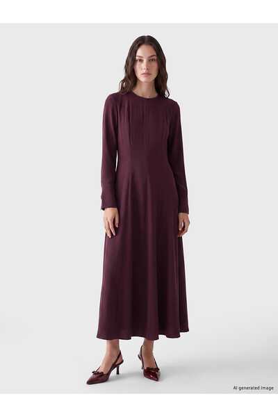 LC Waikiki Nevavm with a Difference of Opinion, Lcw Modest Burgundy Plain Sta...