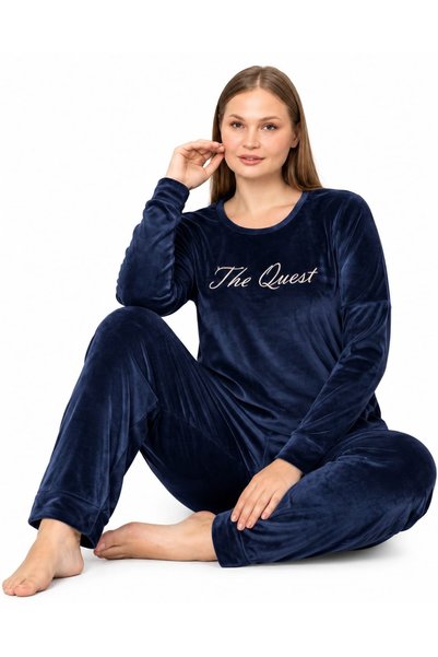 Genel Markalar MISS MARAM Kadın Büyük Beden Kadife Kışlık Pijama Takımı