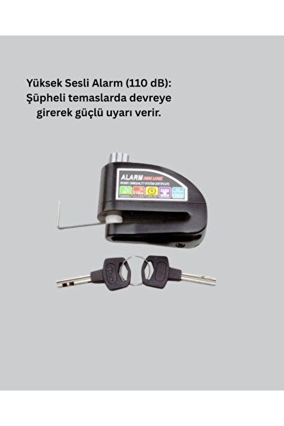 Alarm Disk Fren Kilidi Paslanmaz Çelik Motosiklet Scooter Bisiklet