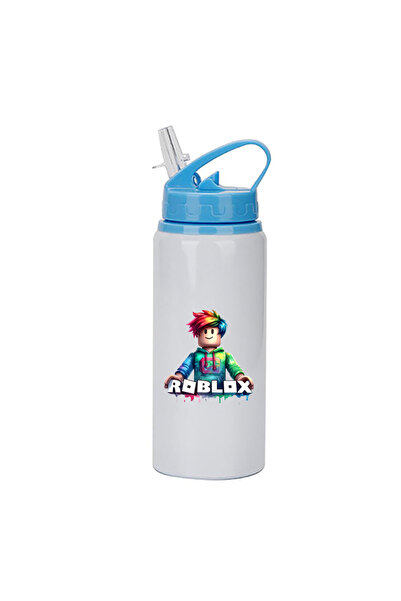 Photoretous Μπουκάλι Roblox 600ml Λευκό με Μπλε Καπάκι