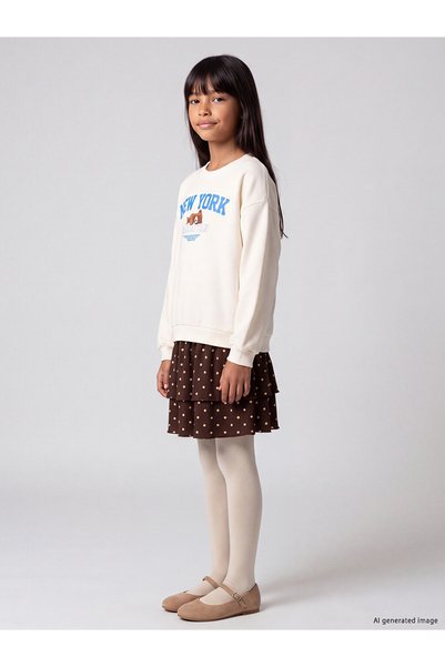 LC Waikiki فستان LCW Kids Ecru New York المطبوع للفتيات من NEVAVM