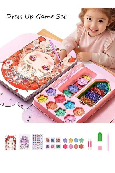 HQ-GAMING Princess Makeup Stickers Toys Kit 3 in 1 Dress Up Game Set DIY Prin...