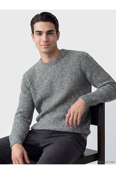 LC Waikiki Rmz Gi̇yi̇m Farkiyla Zero Roba Collar Ribbed Men's Knitwear Sweater