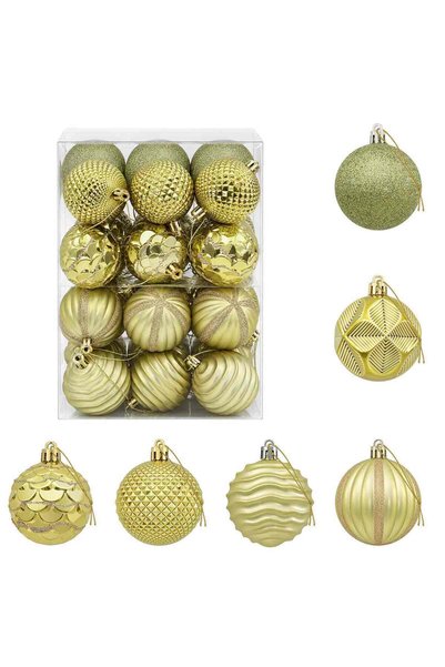 vidaxl Set de globuri de Crăciun 36 buc. Verde deschis 6 cm Polistiren