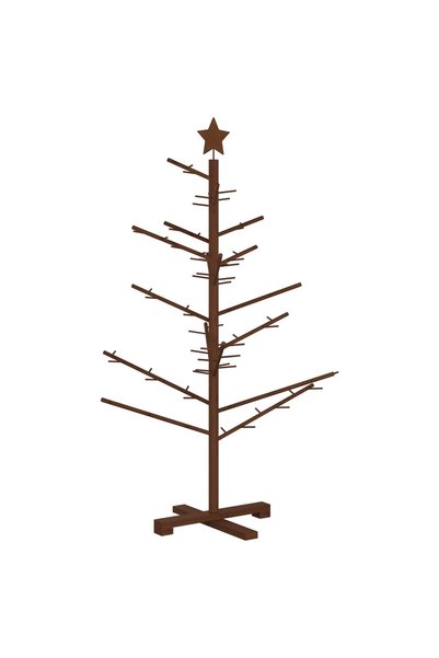 vidaxl Brad de Crăciun din lemn 125 cm Bambus și lemn masiv de pin