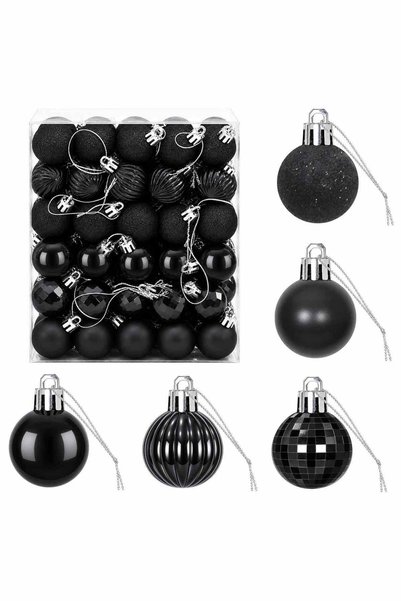 vidaxl Set de globuri de Crăciun 150 buc. Negru 3 cm Polistiren