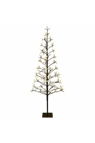 vidaxl Brad de Crăciun din ghirlandă LED Negru 20 x 20 x 180 cm Oțel