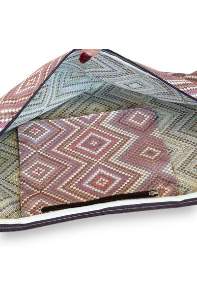 Natural Geantă pentru saltea de yoga Roz și Lila Jacquard Multicolor
