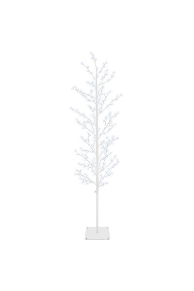 vidaxl Brad de Crăciun mesteacăn Alb 20 x 20 x 180 cm Oțel 459 LED-uri