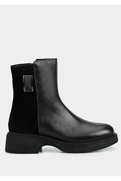 Provoq Black Leather Women's Boots