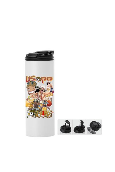 Photoretous Θερμός Διπλό Καπάκι Ενιαία Κατασκευή 600ml Λευκό