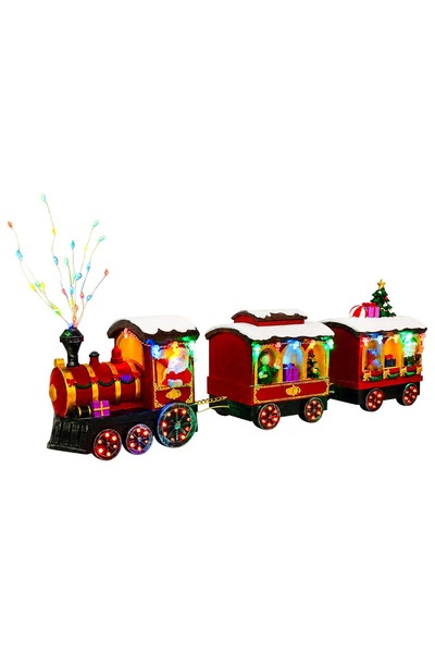 vidaxl Tren de Crăciun SALO 51 x 9,5 x 24,5 cm Resin Multicolour