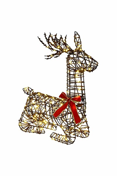 vidaxl Cerb de Crăciun 3D LOVIISA 140 LED-uri Alb cald 55 x 22 x 63 cm