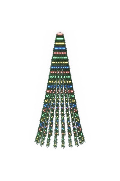 vidaxl Brad de Crăciun LED 220 cm 460 LED-uri Multicolor Oțel Verde
