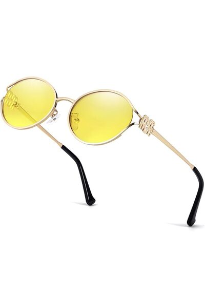 GENERAL DreamCalf Retro Oval Sunglasses for Women Classic Round Designer Sun ...