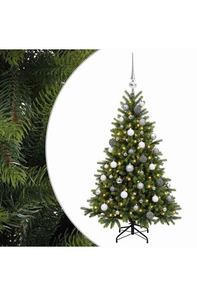 vidaxl Brad de Crăciun artificial cu glob 120 cm 150 LED-uri Alb cald