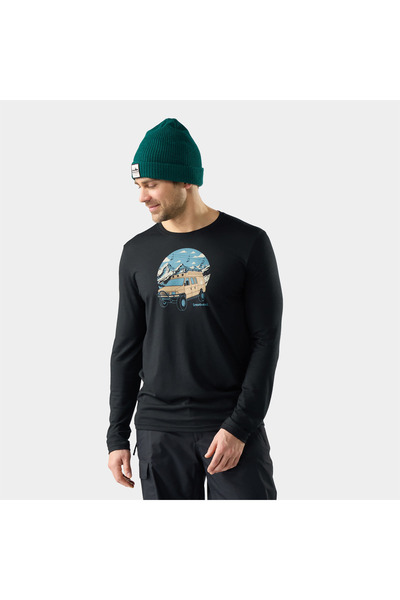 Smartwool Tricou Merino mânecă lungă First Chair Pursuit - negru