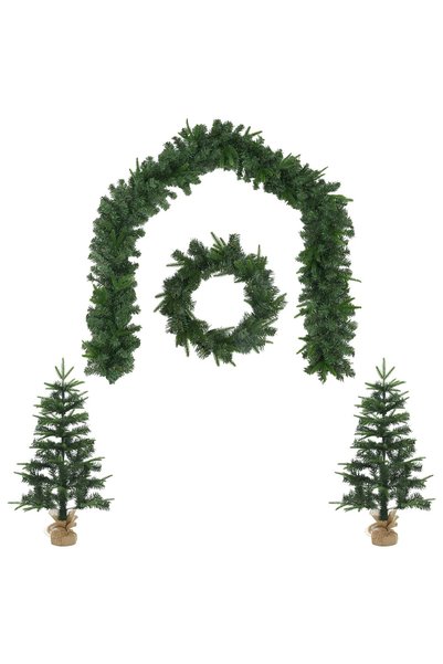 vidaxl Set mini brad de Crăciun 60 cm PVC și PE Verde