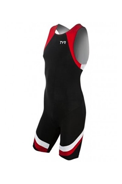 TYR carbon trisuit with zippered - black red