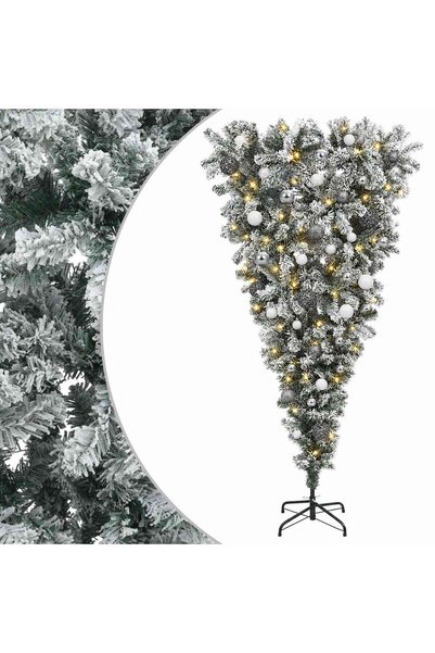 vidaxl Brad de Crăciun artificial cu glob 120 cm 150 LED-uri Alb cald
