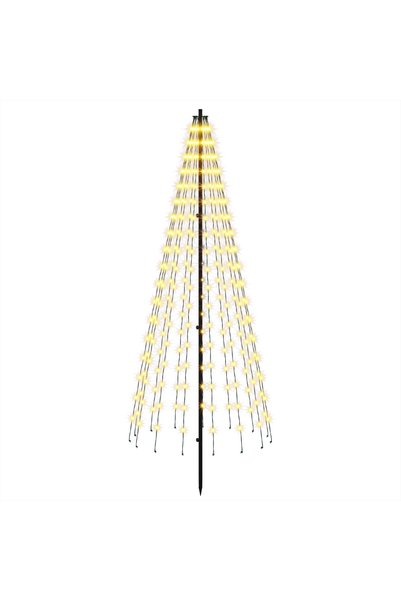 vidaxl Brad de Crăciun LED 165 cm 270 LED-uri Alb cald Fier Negru