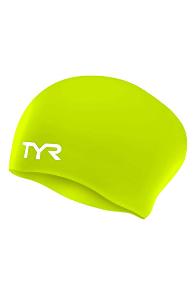 TYR Cască înot silicon Long Hair - verde Limelight | fără cute
