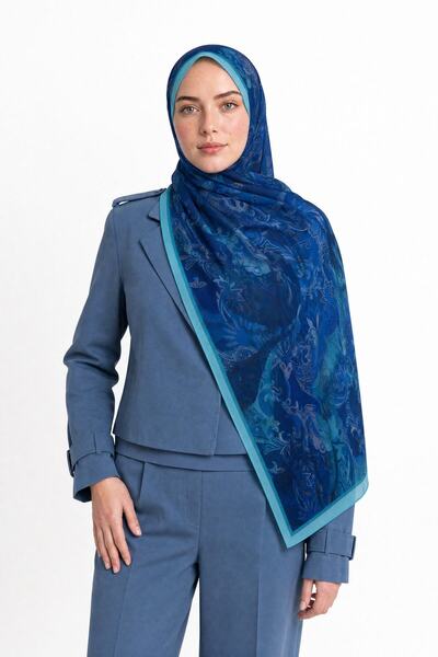 Mooncorn شال حرير هيباي بنمط الكرز
