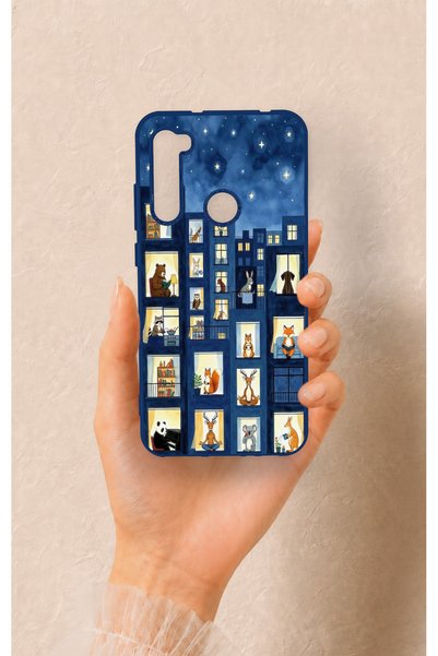 Vip Case Redmi Note 8 Compatible Starry Apartment Patterned Silicone Case
