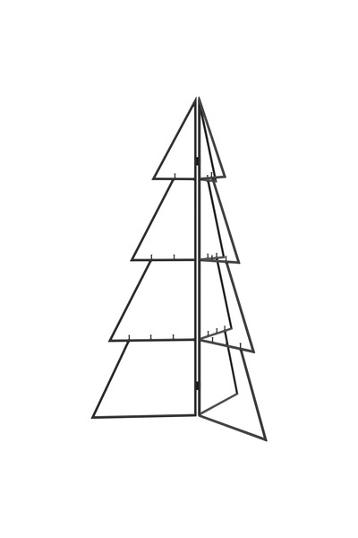 vidaxl Pom de Crăciun din metal KUOPIO 100 cm Oțel Negru