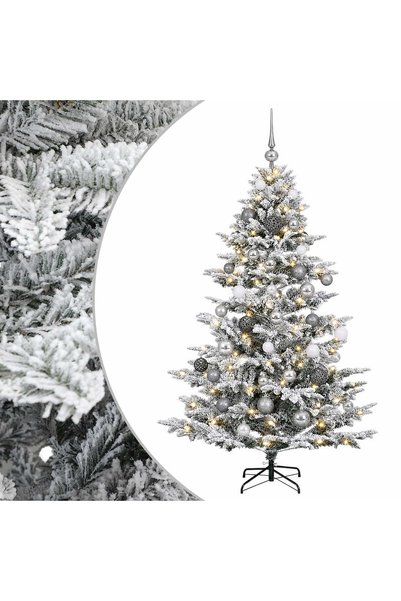 vidaxl Brad de Crăciun artificial cu glob 120 cm 150 LED-uri Alb cald